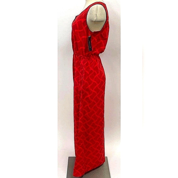 NWT TOMMY HILFIGURE  Red Sleeveless Maxi Dress MED - Picture 2 of 12